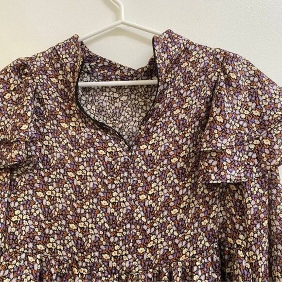 Zara Printed Ruffle Trapeze Dress M - Picture 9 of 14